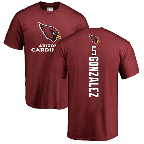 Arizona Cardinals Men Maroon Zane Gonzalez Backer NFL Football #5 T Shirt